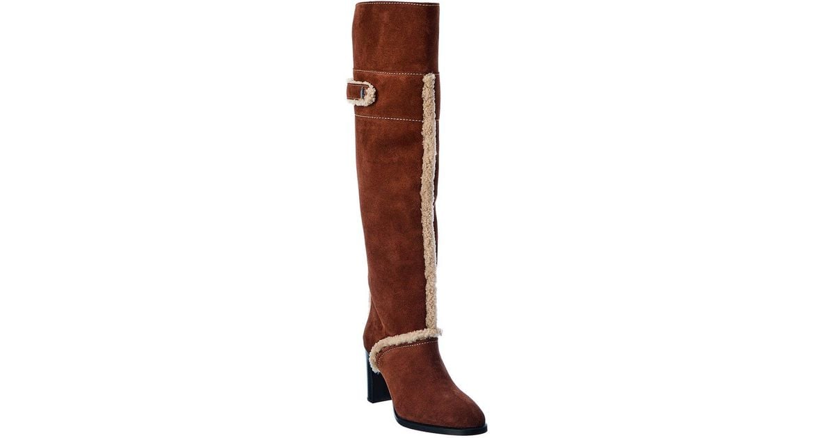 See By Chloé See By Chloe Suede & Shearling Overtheknee Boots in
