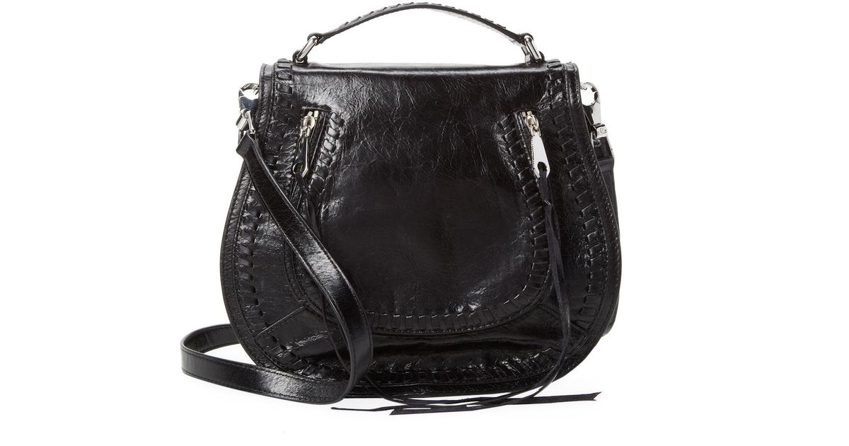 Rebecca Minkoff Leather Vanity Saddle Bag In Black Lyst