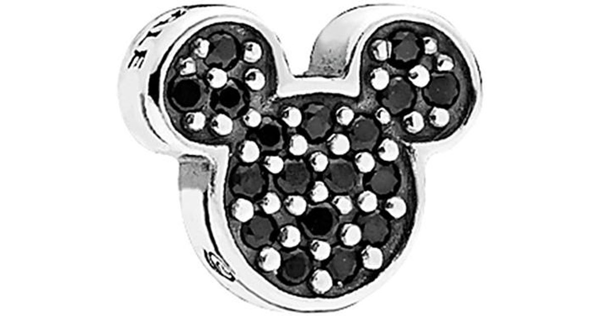 PANDORA Disney? Petite Locket Collection Silver Sparkling Mickey Icon Petite  Locket in Black | Lyst