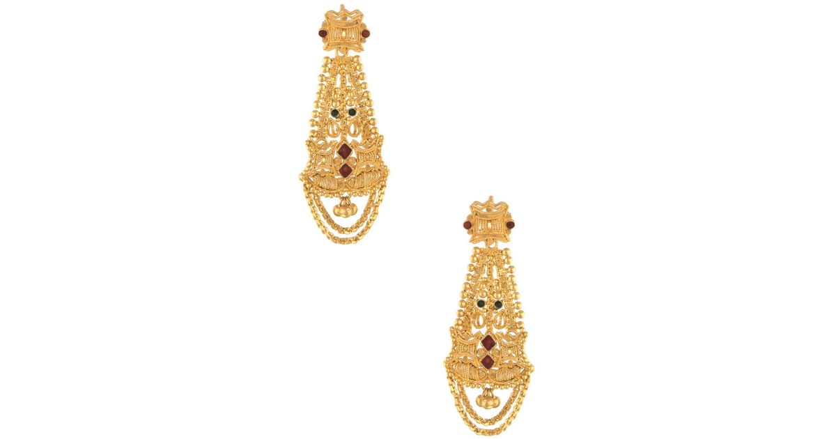 Lyst Estate Fine Jewelry 22k Yellow Gold Ruby Emerald Lyst Estate Fine Jewelry 22k Yellow Gold Ruby Emerald Chandelier Earrings