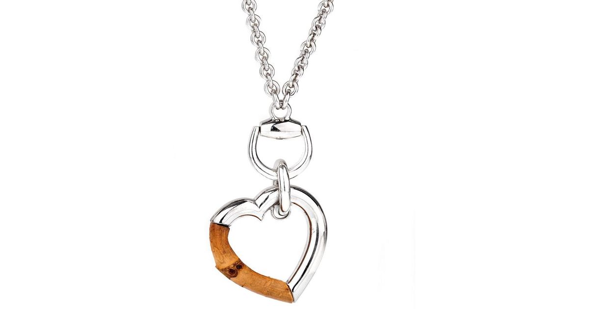 gucci bamboo heart necklace