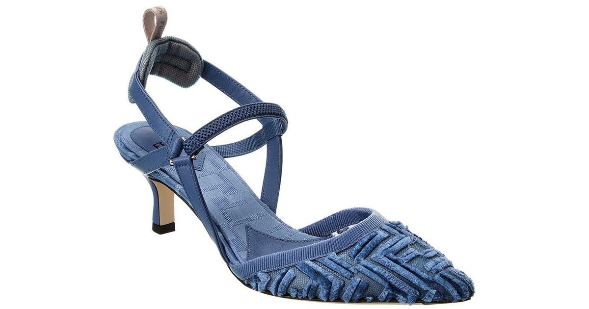 Fendi Colibri Lite Mesh Slingback Pump in Blue Lyst UK