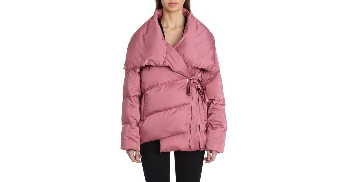 dark pink puffer jacket