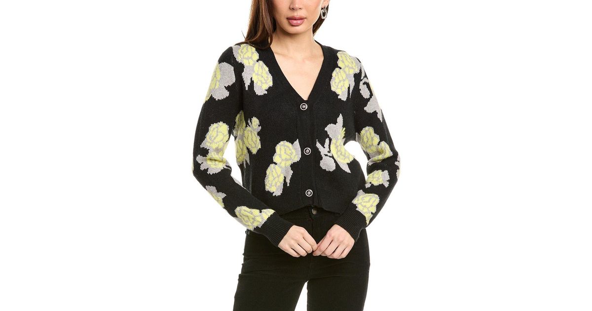 Black Lace Cardigan for Women with Floral Pattern