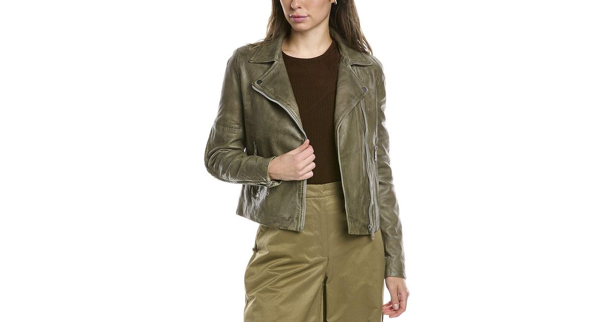 Walter Baker Leather Presley Jacket in Army (Green) | Lyst