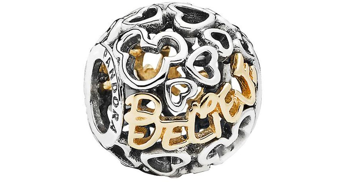 pandora disney jewelry collection 14k yellow gold & silver believe gold charm pandora disney jewelry collection 14k yellow gold & silver believe gold charm