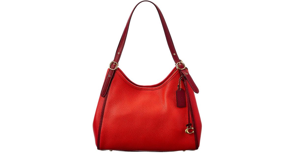 COACH Lori Colorblocked Leather Shoulder Bag in Red Lyst UK