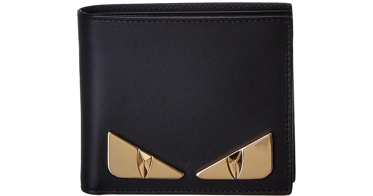 Fendi Leather Bifold Wallet in Black for Men - Save 20% - Lyst