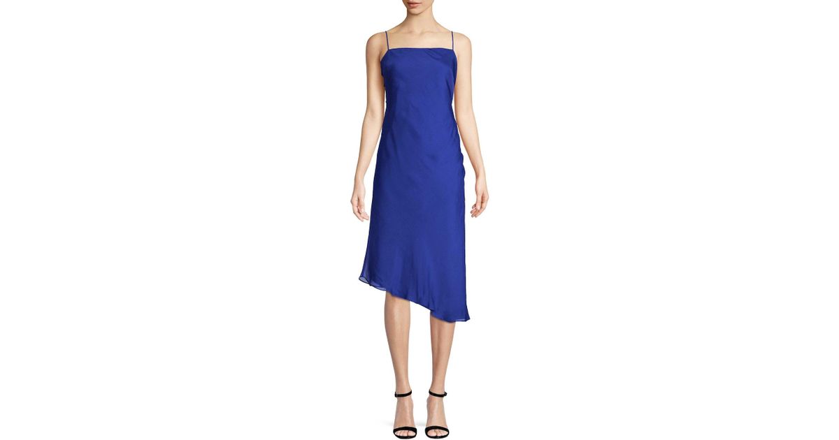 electric blue slip dress