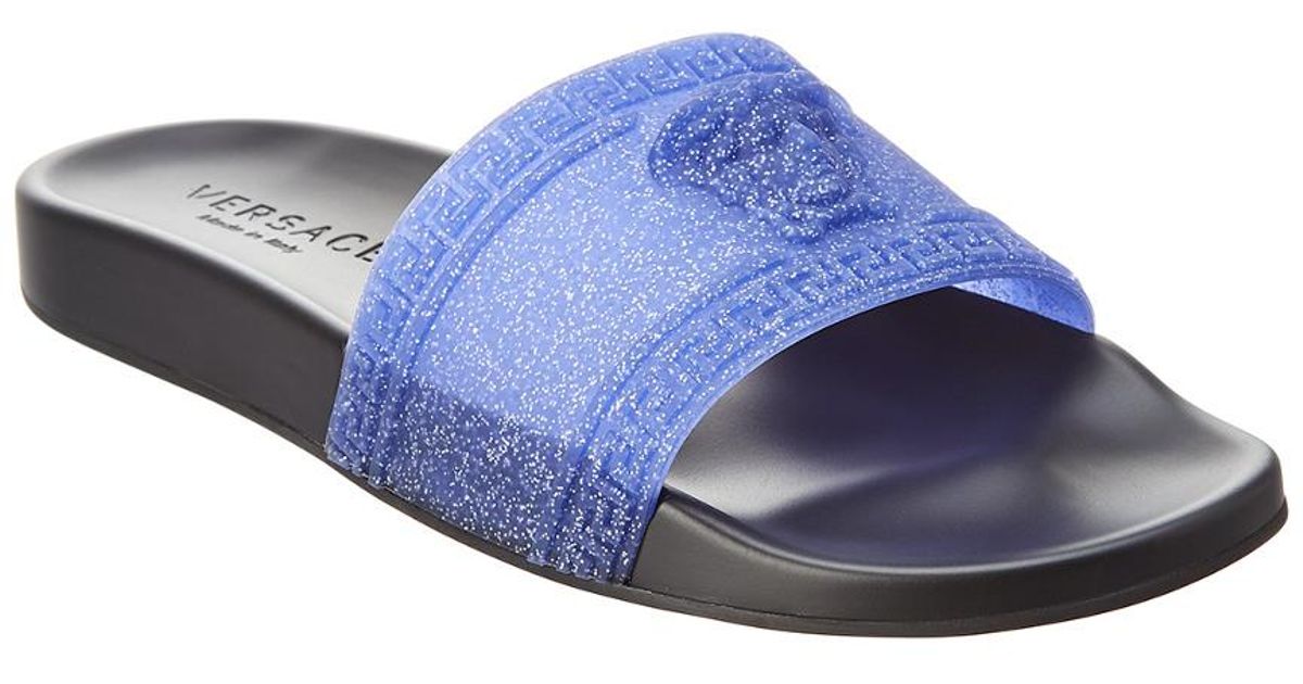Versace Medusa Glitter Slide Sandal in 