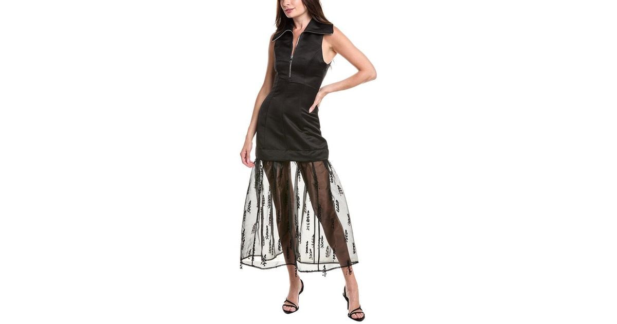ganni technical organza corset midi dress GANNI Technical Organza Corset Dress