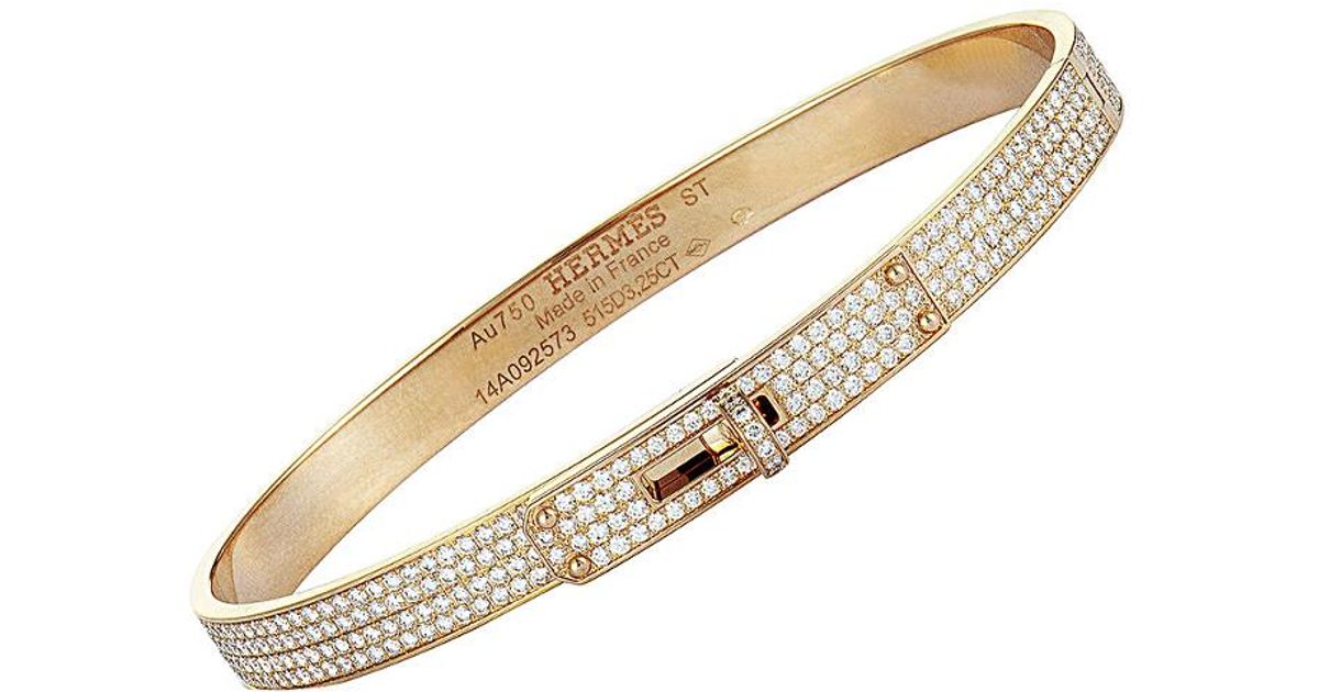 Hermès Hermes 18k Rose Gold 3.25 Ct. Tw. Diamond Bracelet in Metallic | Lyst