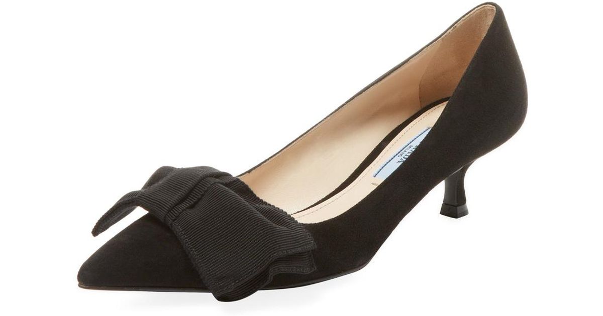 prada kitten heels with bow