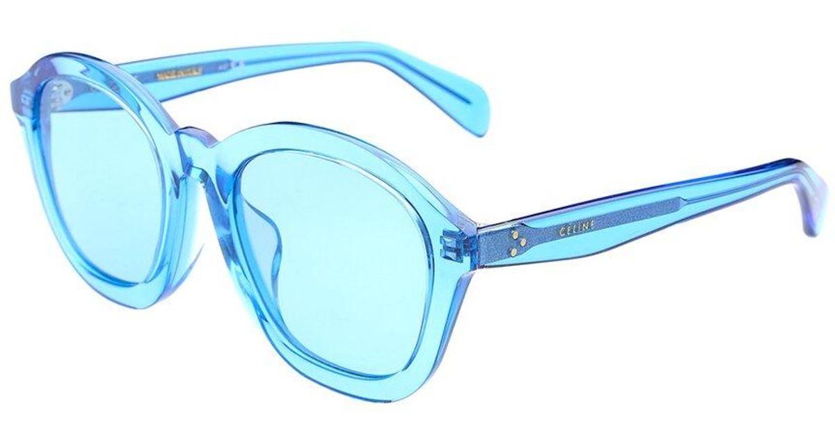 CELINE CL40017F ROUND SUNGLASSES BLUE NEW WITH CELINE CASE Authentic New Celine CL40051F Oversized Round Transparent  main image 2