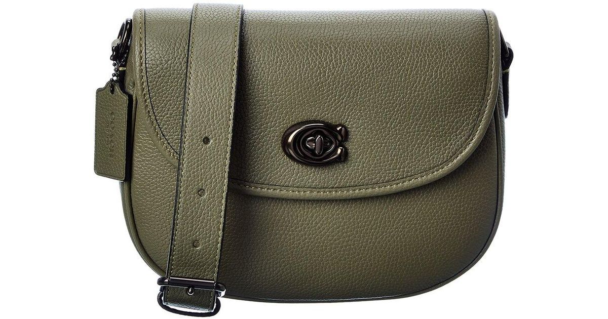 COACH Willow Leather Saddle Bag in Green Lyst