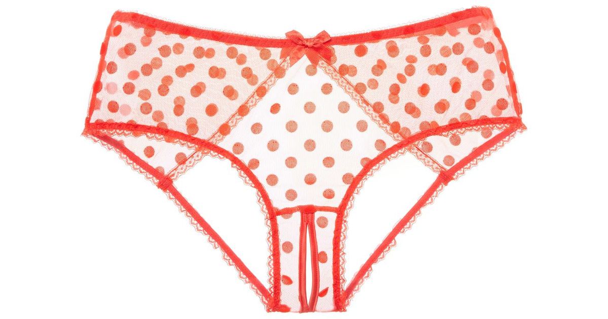 L'Agent by Agent Provocateur Rosalyn Ouvert Panty in Red | Lyst UK