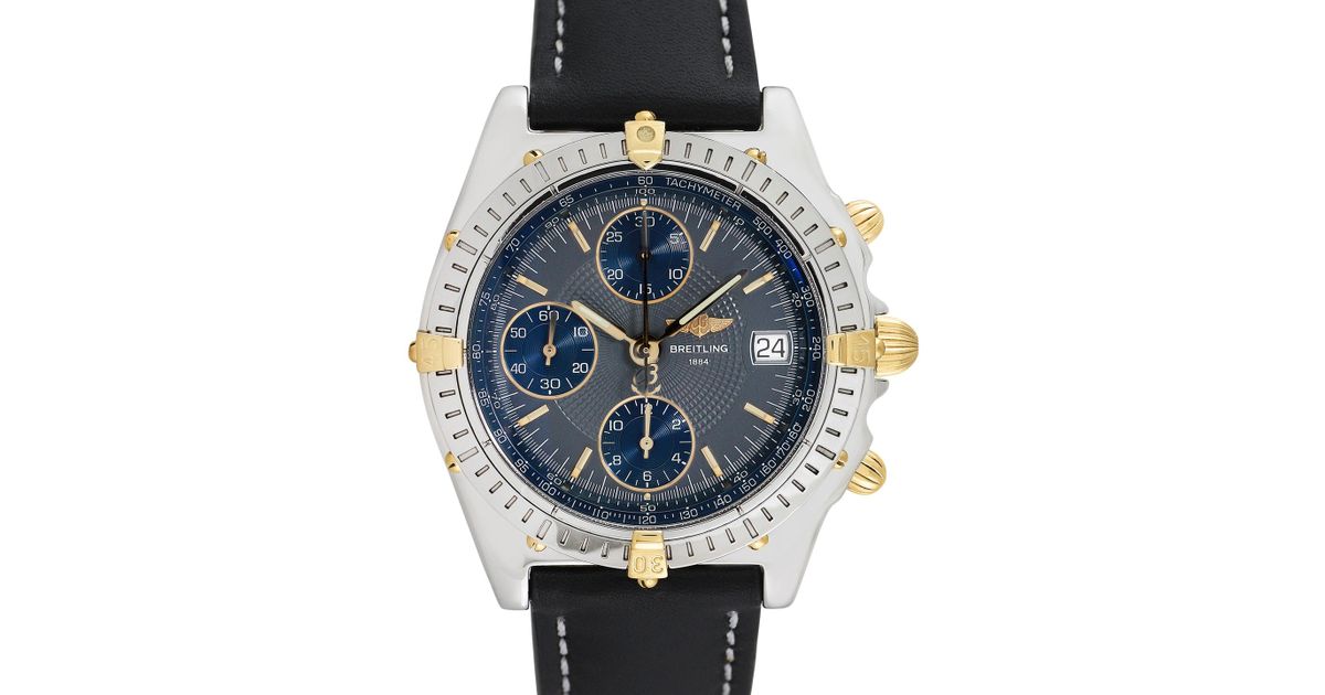 Breitling Leather Vintage Breitling Chronomat Vitesse 18k Yellow Gold \u0026  Stainless Steel Watch, 39mm in Black for Men | Lyst