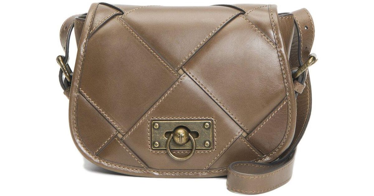 Frye Farrah Bold Weave Leather Saddle Crossbody in Brown Lyst