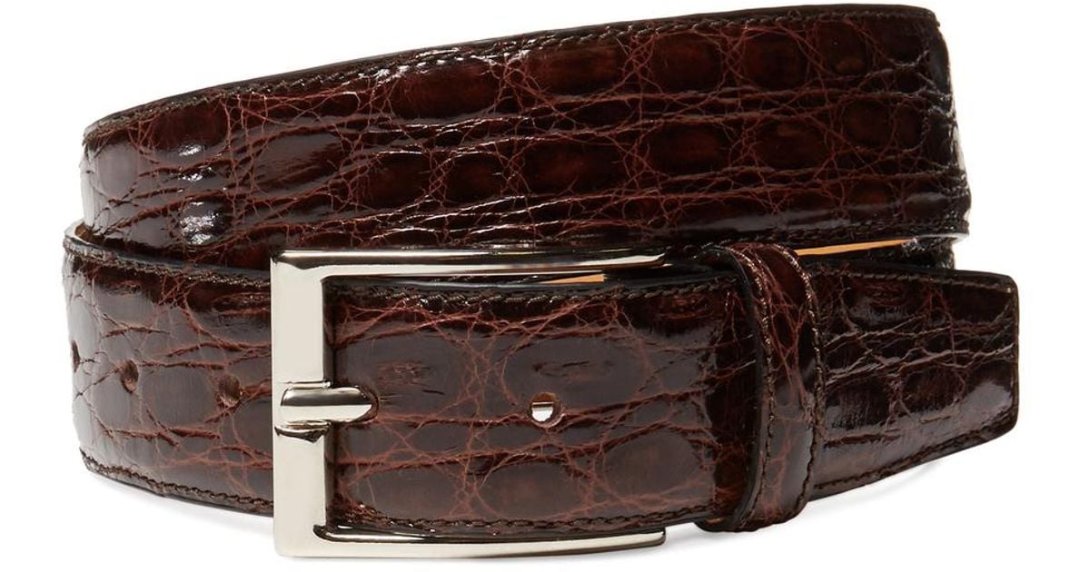 croc leather belt