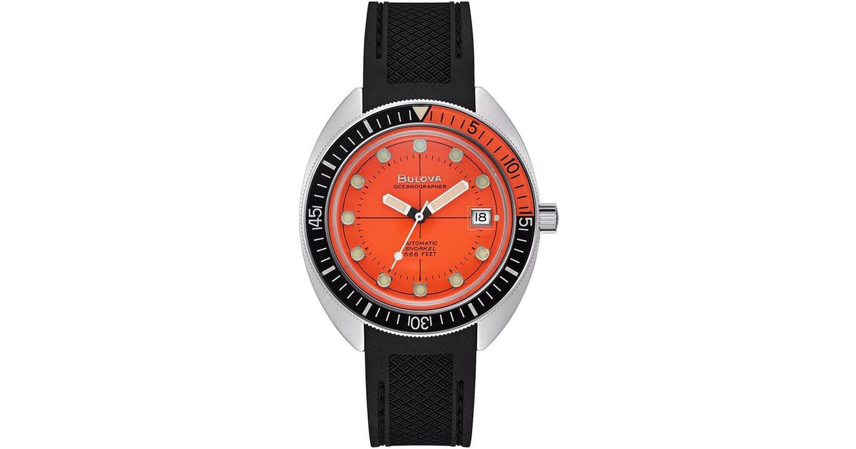 Bulova Devil Diver Watch in Orange for Men Lyst UK