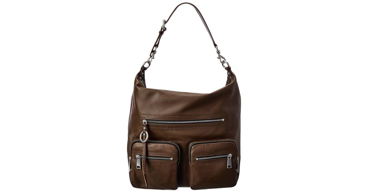 Rebecca Minkoff Jett Leather Hobo Bag in Brown Lyst