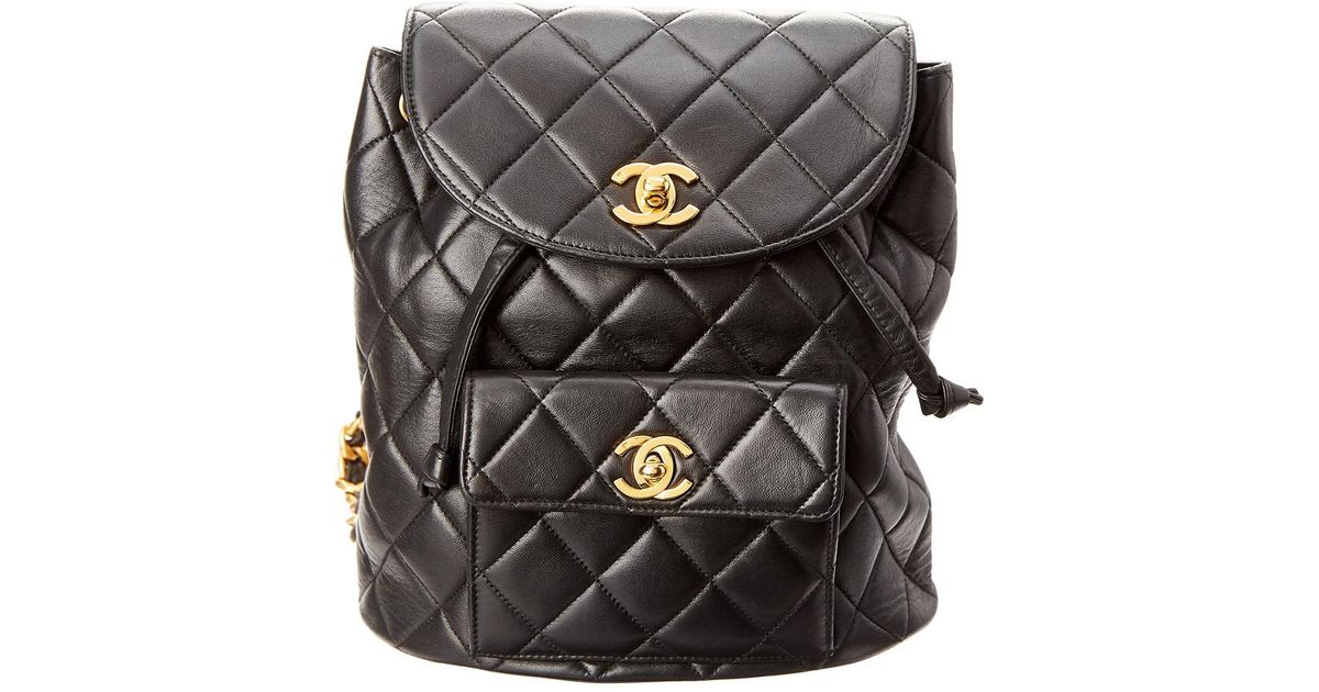 Chanel Black Quilted Lambskin Leather 