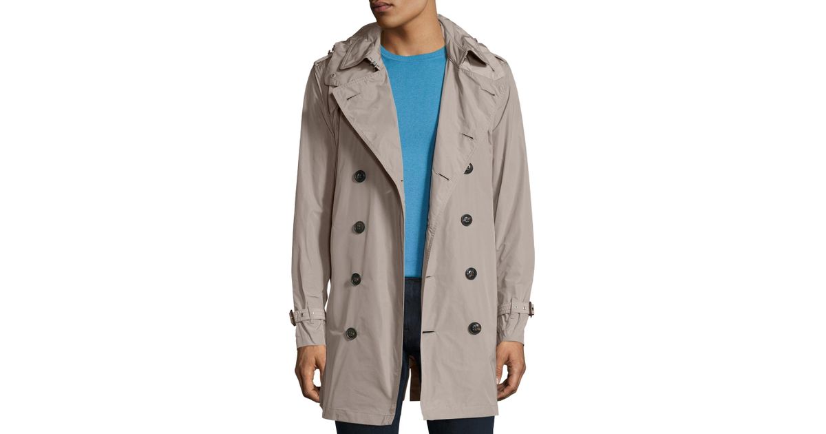 Burberry Brit Cotton Delsworth Hooded Trench Coat in Beige (Natural) for  Men - Lyst