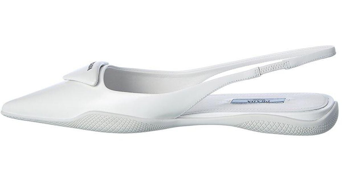 Prada white best sale slingback