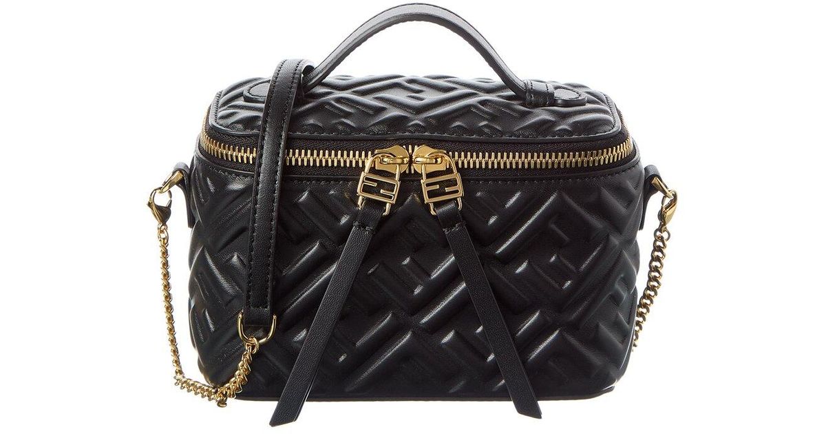 Fendi Ff Leather Vanity Case (Authentic Pre-Loved) in Black | Lyst