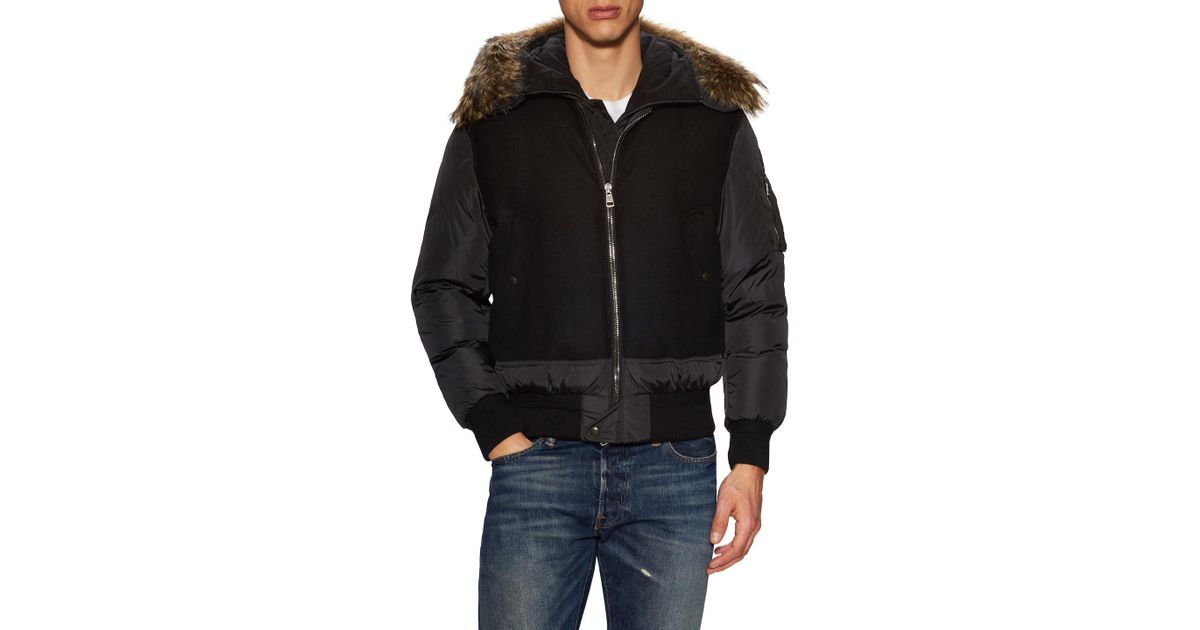 Moncler Wool Muscade Puffer Jacket in Black/Charcoal (Black) for Men - Lyst