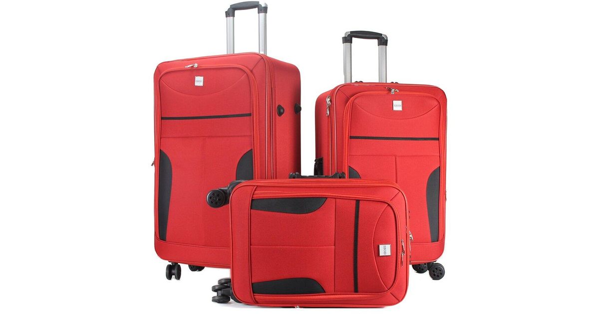 Izod Janna Soft Shell Designer 3pc Expandable Luggage Set in Red | Lyst