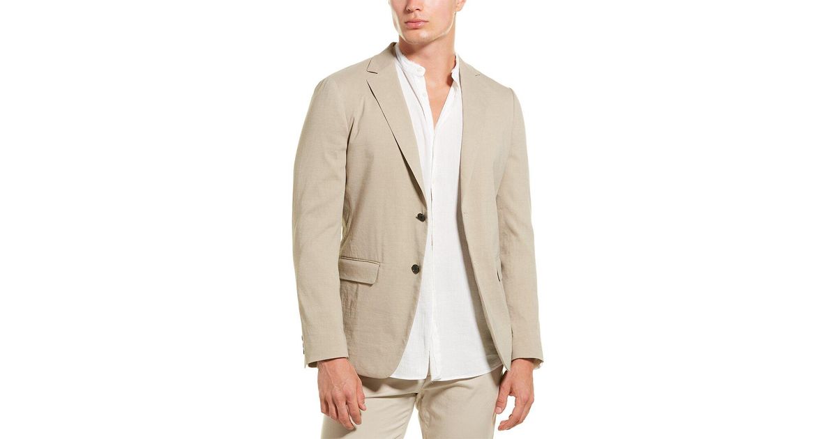 Theory Clinton Eco Crunch Linen-blend Jacket in Natural for Men | Lyst
