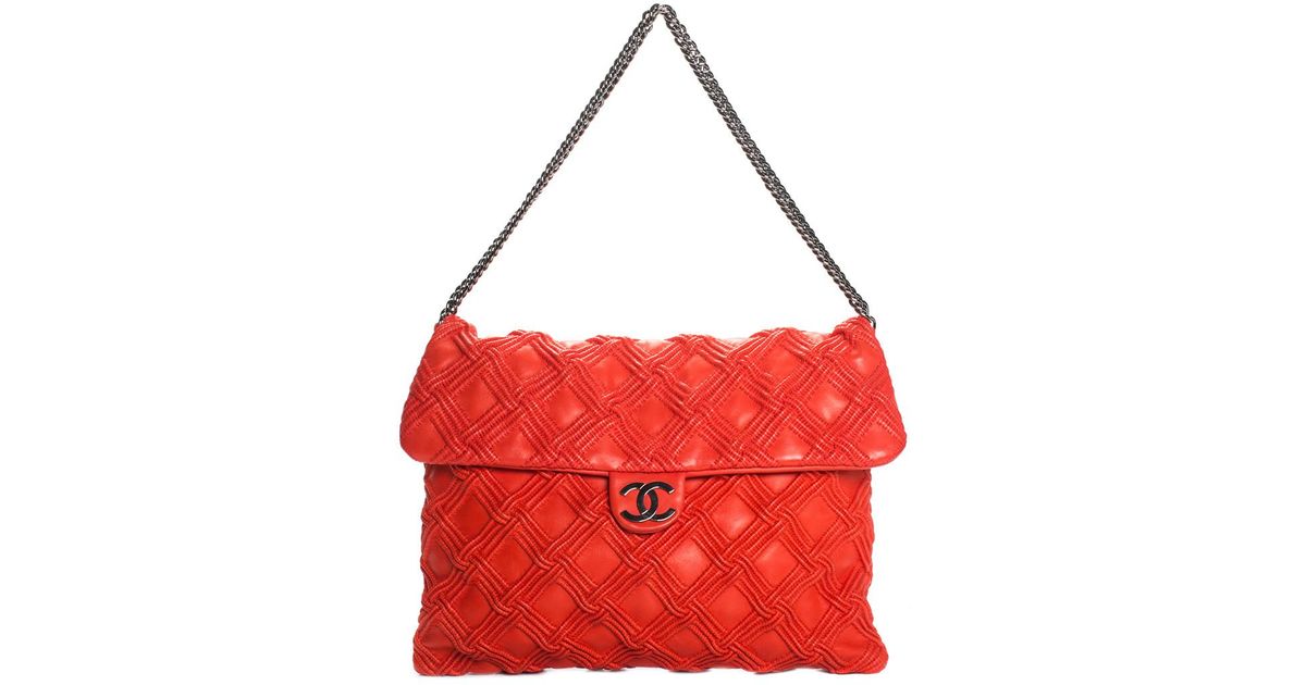 Chanel 2008 Red Quilted Leather Cruise Walk Of Fame Flap Bag Lyst