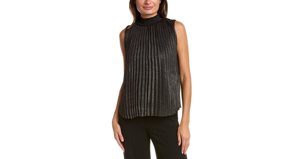 Lepore Pleated Top in Black Lyst