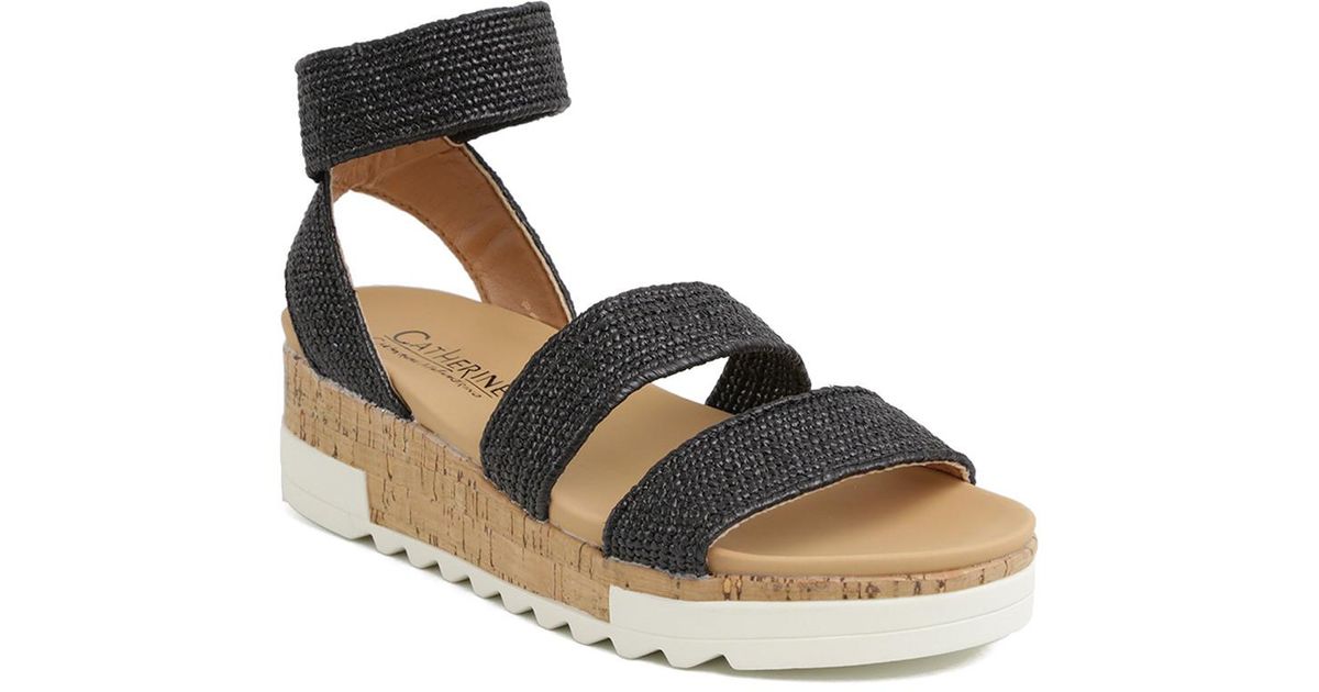flat wedge sandals black