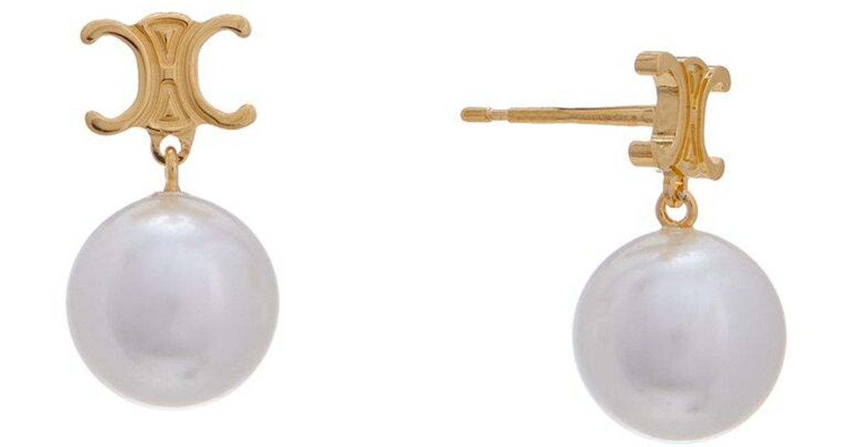 Celine Les Perles Earrings in Metallic | Lyst Canada