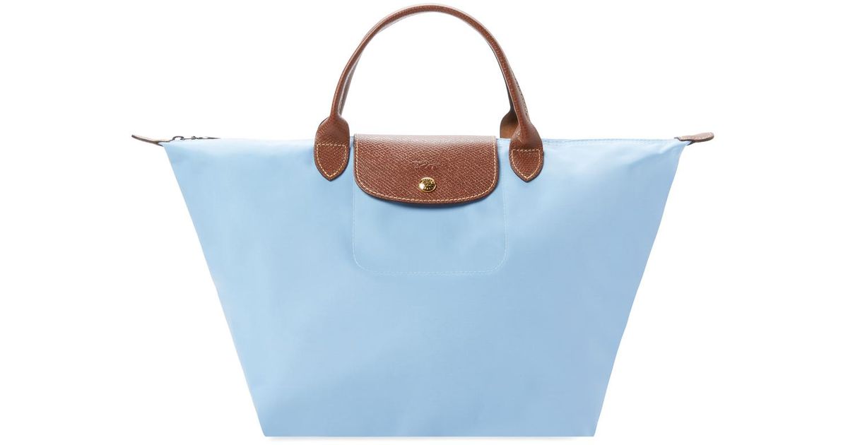 longchamp le pliage light blue