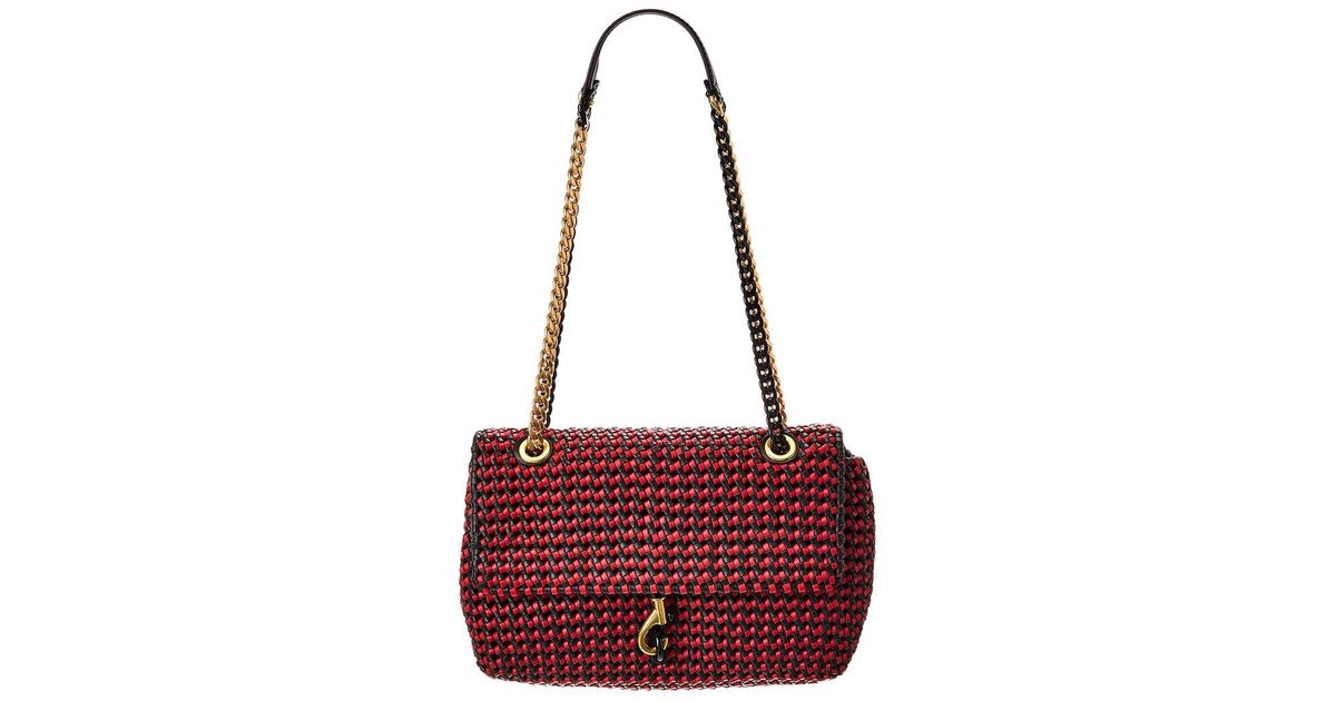 Rebecca Minkoff Edie Medium Woven Leather Crossbody in Red Lyst UK
