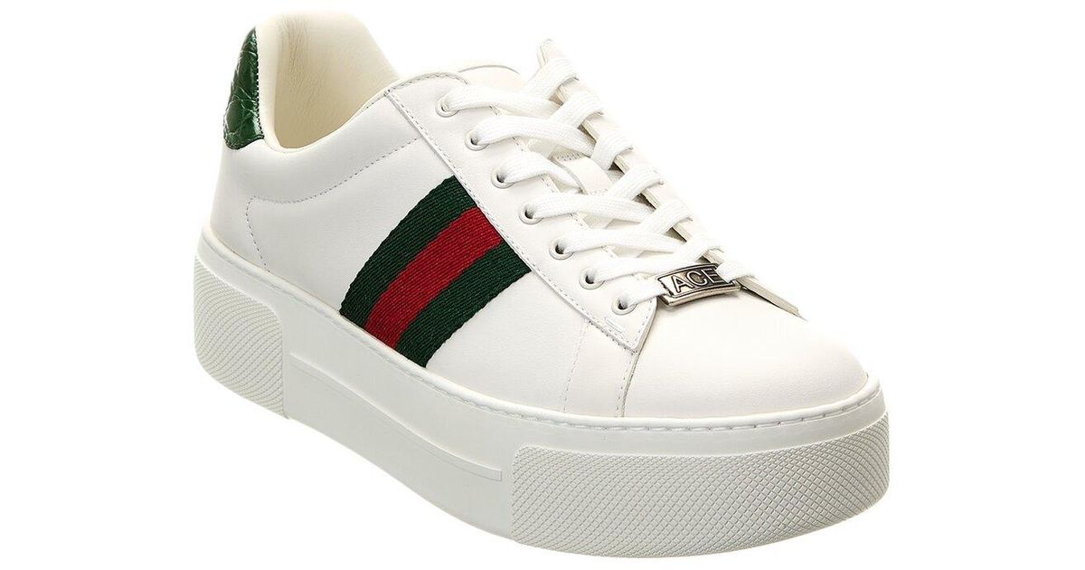 Gucci Ace Leather Sneaker in White Lyst