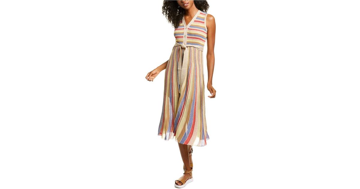 Marella Synthetic Inferno Midi Dress in Yellow - Lyst