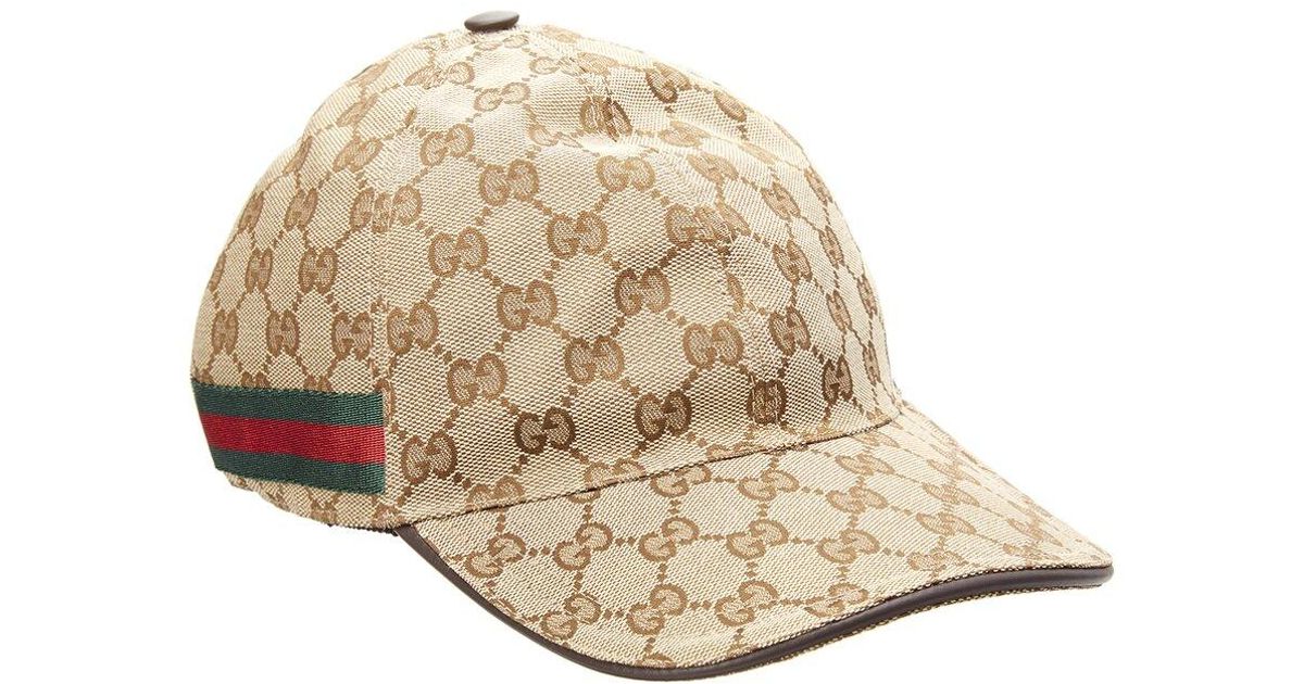 Gucci Original GG Web Canvas Baseball Hat in Natural | Lyst