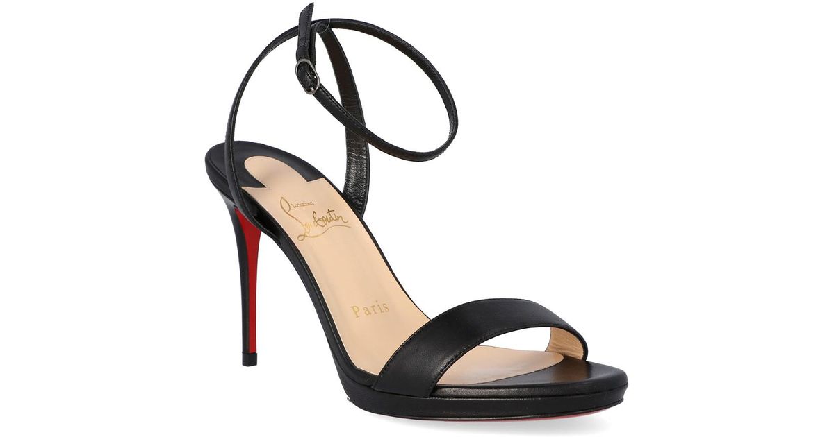Christian Louboutin Loubi Queen 100 Leather Sandals in Black Lyst