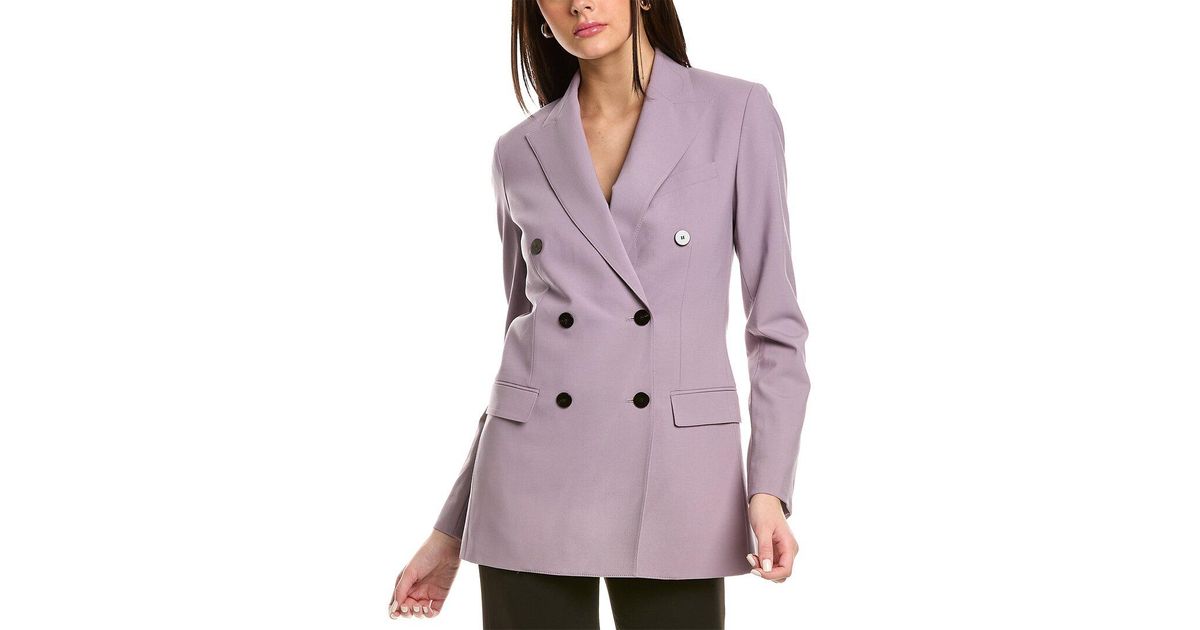 Theory Doublebreasted Tailor Jacket in Purple Lyst