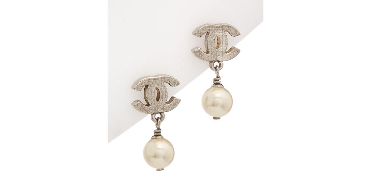 authentic chanel cc logo earrings
