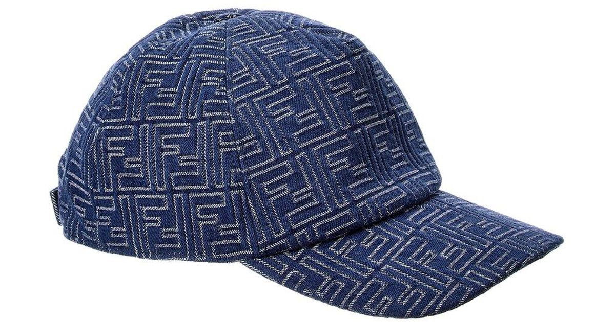 Fendi Denim Baseball Cap in Blue | Lyst UK