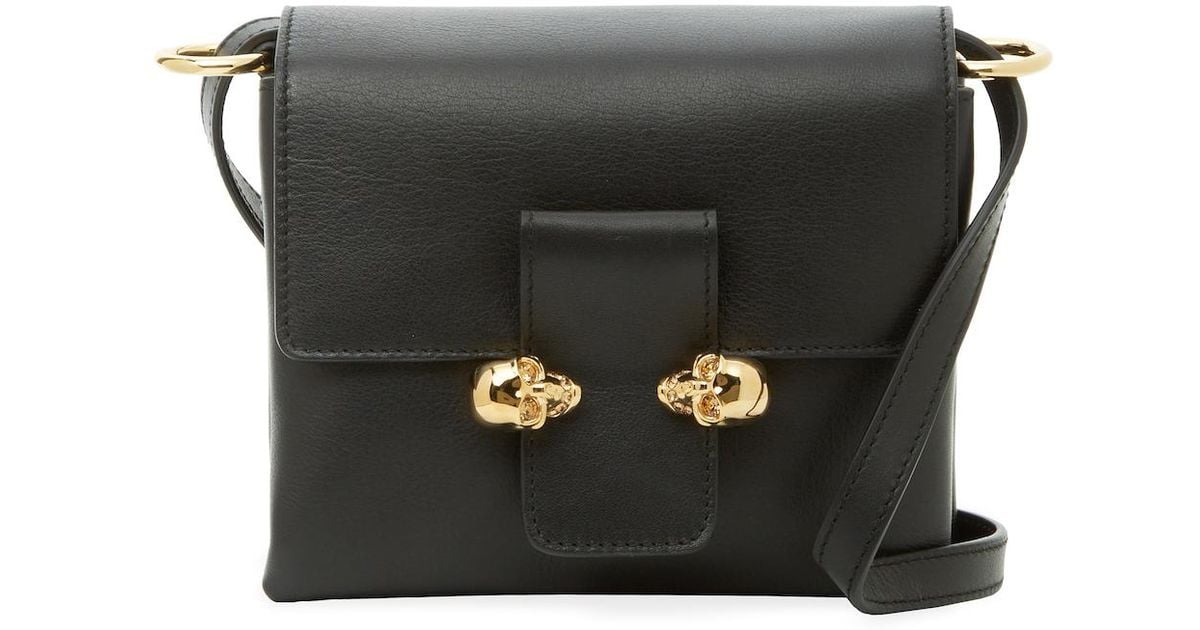Alexander McQueen Twin Skull Small Leather Crossbody in Black Lyst