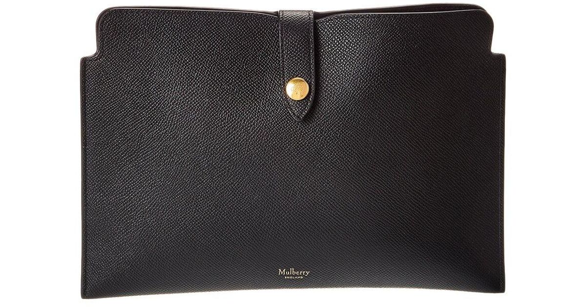 Mulberry Press Stud Tech Leather Pouch in Black | Lyst