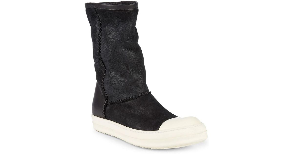 rick owens shearling boots