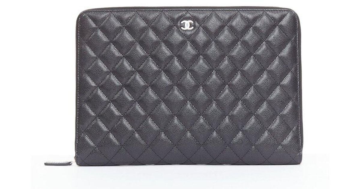 CHANEL Quilted Leather 2024 Portfolio Case Document Case (Authentic Pre ...
