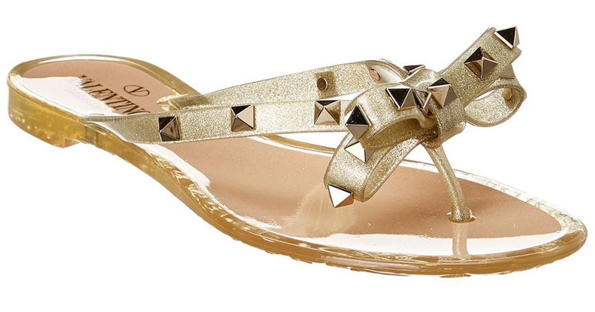 Valentino Rockstud Bow Glitter Jelly 